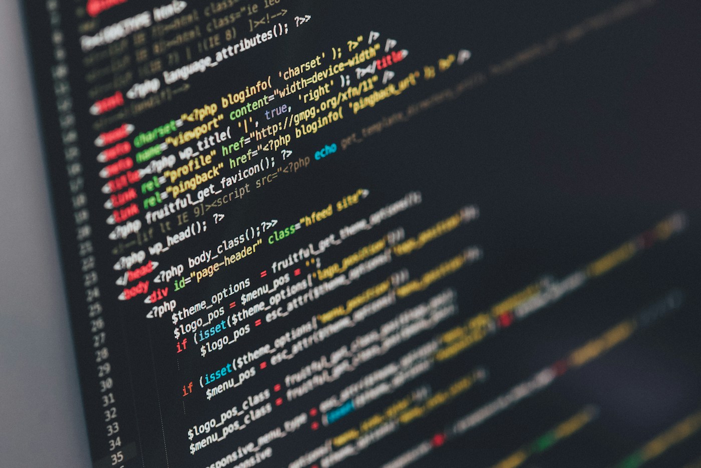 Computer monitor showing a code editor